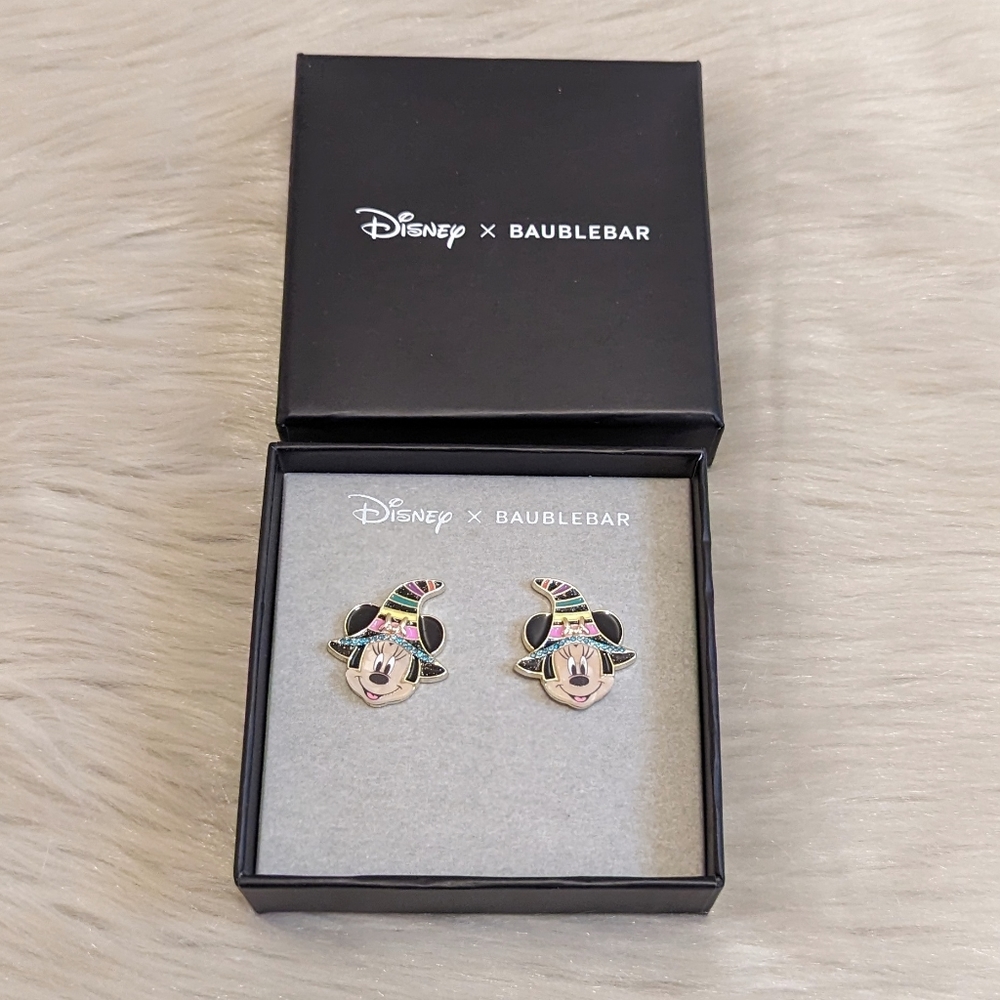 Disney + Baublebar Minnie Mouse witch earrings new in box